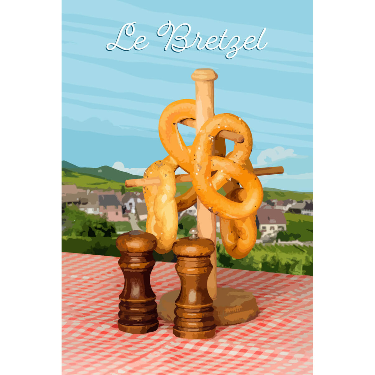 Tableau mural illustration bretzel
