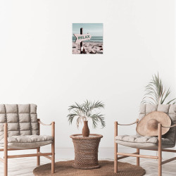 Tableau mural panneau relax 30x30 cm mise en ambiance