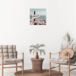Tableau mural panneau relax 45x45 cm mise en ambiance