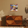 Tableau mural peinture rocher 30x30 cm mise en ambiance