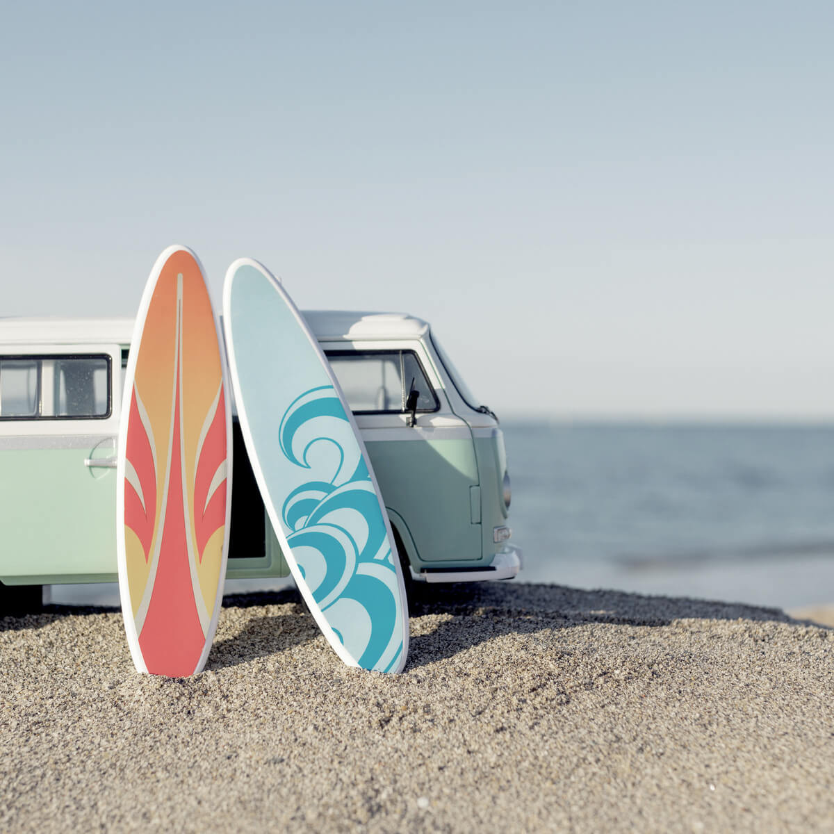 Tableau mural Planches de surf sur van Tableau mural Planches de surf sur van