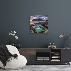 Tableau mural terre et eau 30x30 cm mise en ambiance