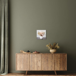 Tableau mural vase de fleurs séchées 30x30 cm mise en ambiance