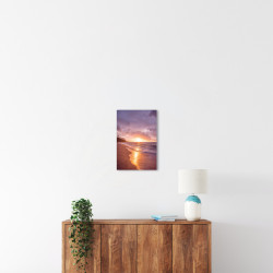 Tableau mural couché de soleil sur plage 30x45 cm