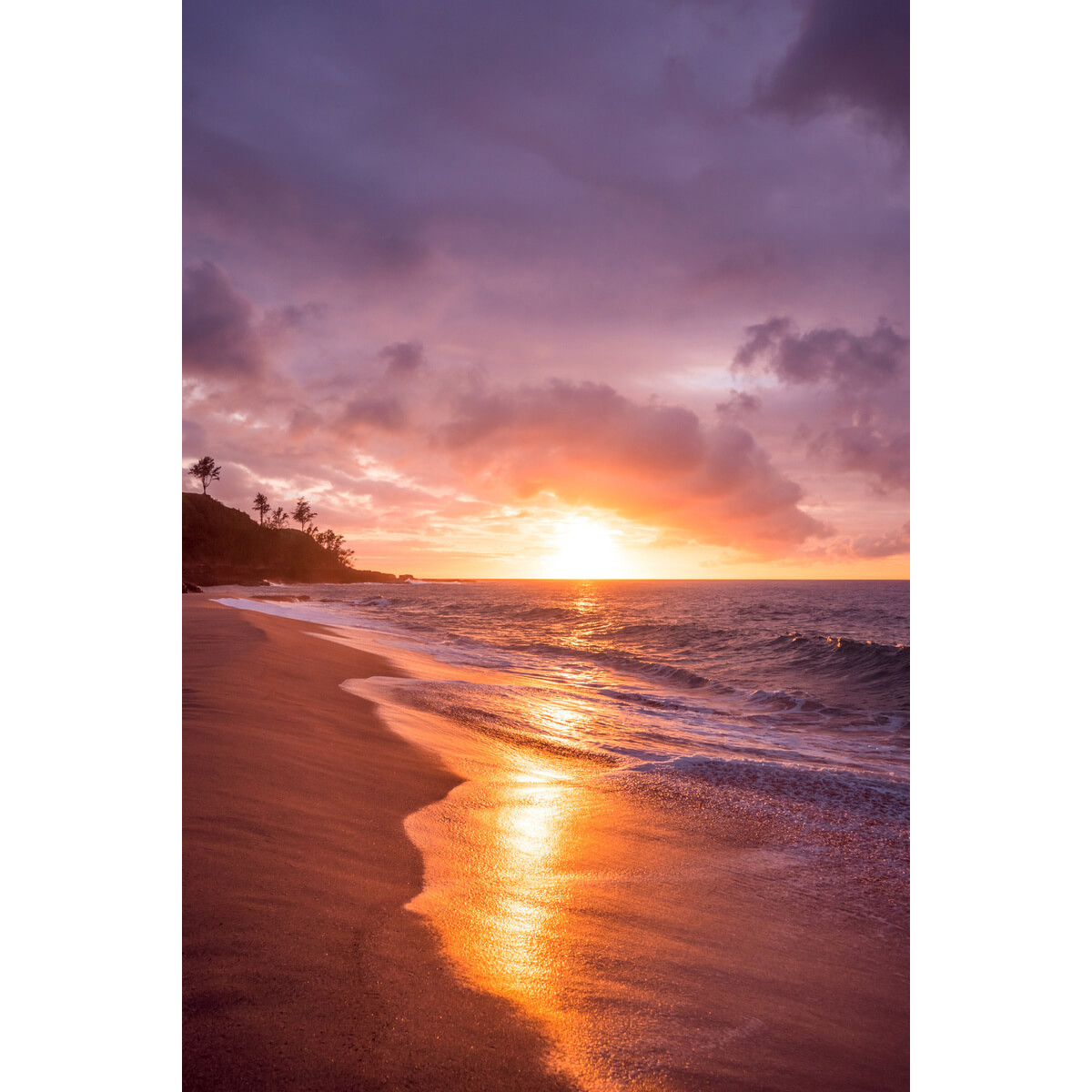 Tableau mural couché de soleil sur plage Tableau mural couché de soleil sur plage