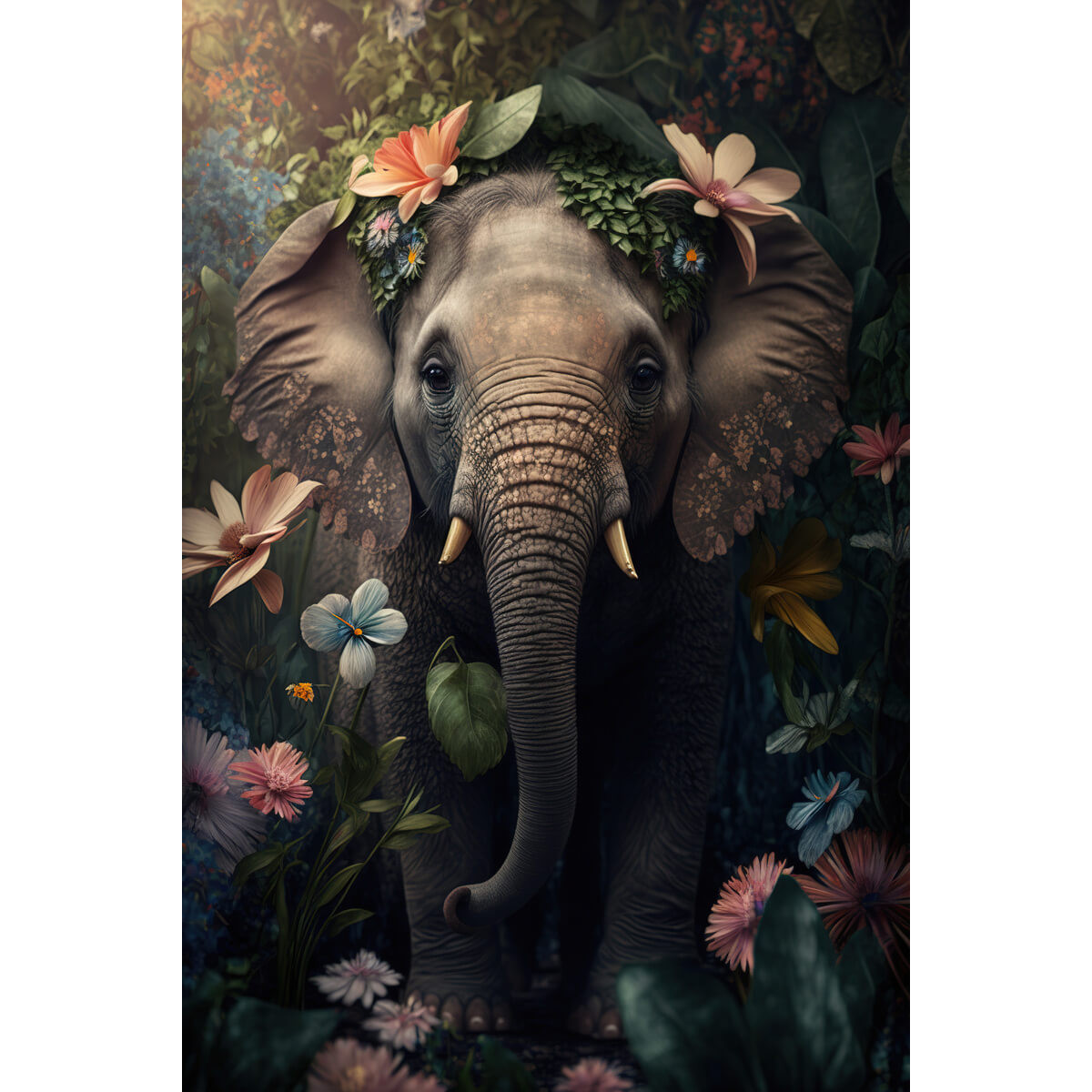 Tableau mural éléphant assis Tableau mural éléphant assis