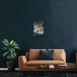 Tableau mural léopard dormant 30x45 cm
