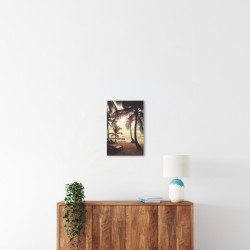 Tableau mural palmiers au crépuscule 30x45 cm