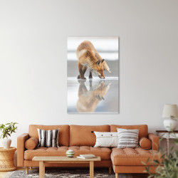 Tableau mural reflet renard 80x120 cm