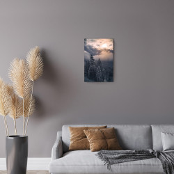 Tableau mural sunset forêt 30x45 cm