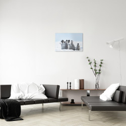 Tableau mural famille de pingouins 30x45 cm