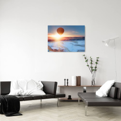 Tableau mural montgolfière au crépuscule 45x65 cm