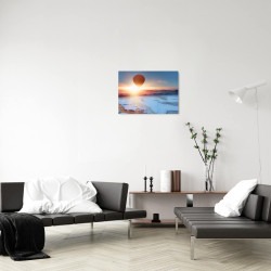 Tableau mural montgolfière au crépuscule 30x45 cm