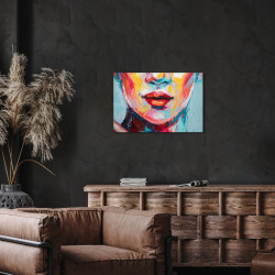 Tableau mural peinture bouche 30x45 cm
