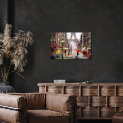 Tableau mural peinture Paris 30x45 cm