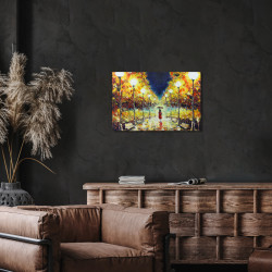 Tableau mural peinture rue 30x45 cm