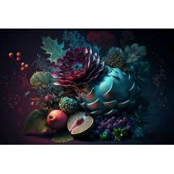 Tableau mural tropical néon