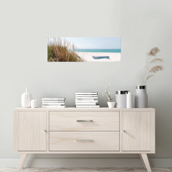 Tableau sur toile barque abandonnée 30x97 cm