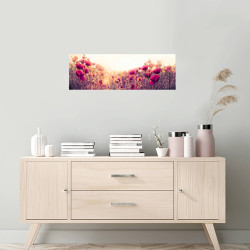 Tableau sur toile champ coquelicot 30x97 cm