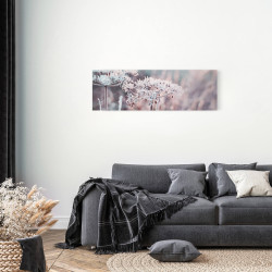 Tableau sur toile fleur enneigée 30x97 cm
