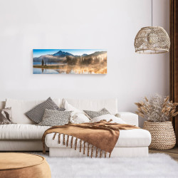 Tableau sur toile forêt brume 30x97 cm