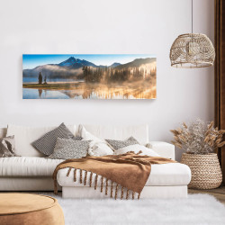 Tableau sur toile forêt brume 45x135 cm