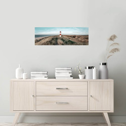 Tableau sur toile phare sur la colline 30x97 cm