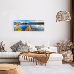 Tableau sur toile ponton automnal 30x97 cm