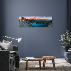 Tableau sur toile vue de montagnes 30x97 cm