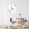Tableau sur toile biches 30x30 cm mise en ambiance
