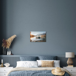 Tableau mural lac silencieux 30x45 cm