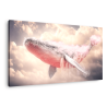 Tableau mural baleine rose