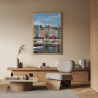 Tableau mural encadré illustration port d'Honfleur face