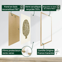 Cadre photo chêne Tara 40x60 cm vue éclatée du produit