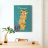 Tableau sur toile illustration Mapa de Portugal 45 x 65 cm en ambiance