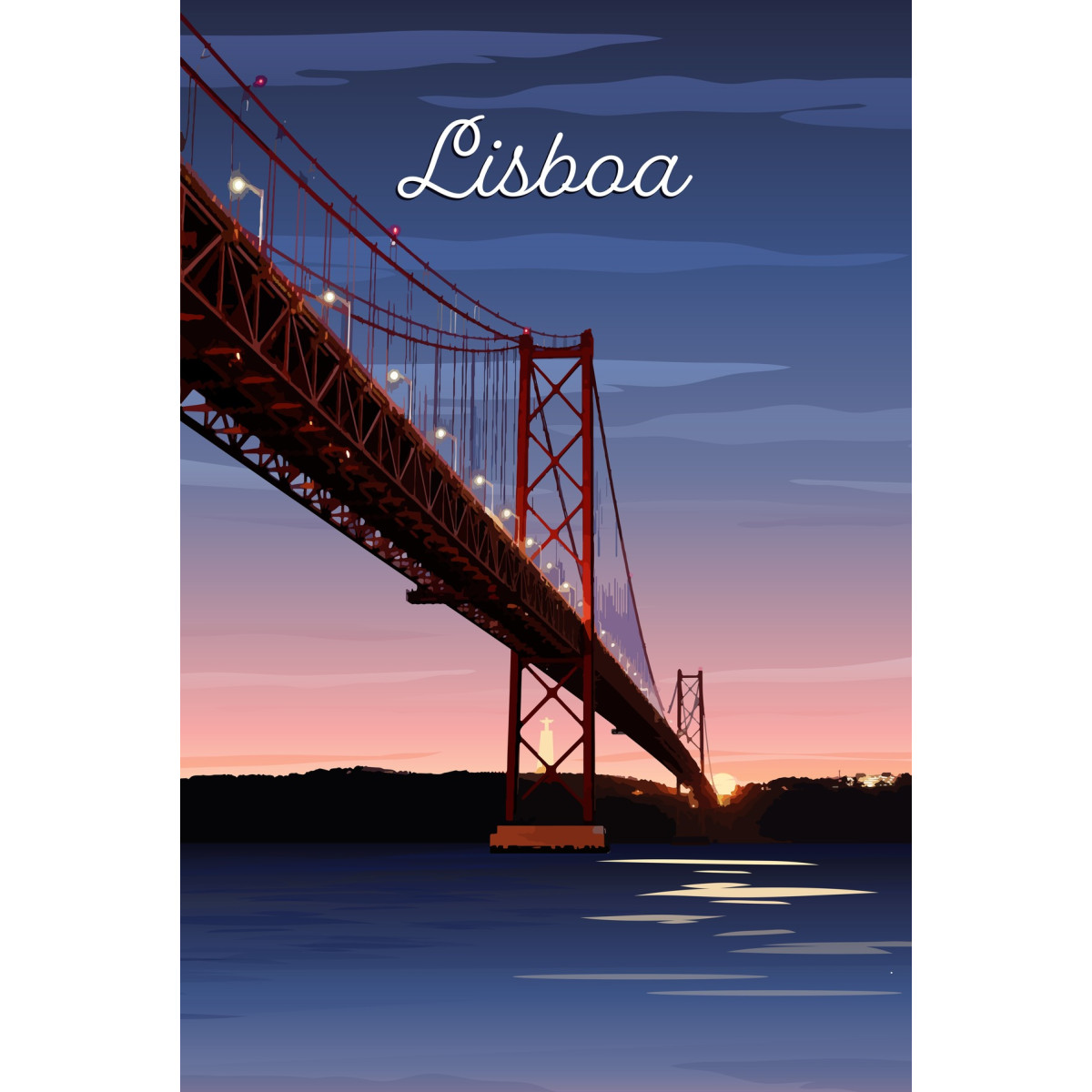 tableau sur toile illustration Noite da Ponte Lisboa 45 x 65 cm tableau sur toile illustration Noite da Ponte Lisboa 45 x 65 cm