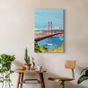 tableau sur toile illustration Ponte de Lisboa 45 x 65 cm en ambiance