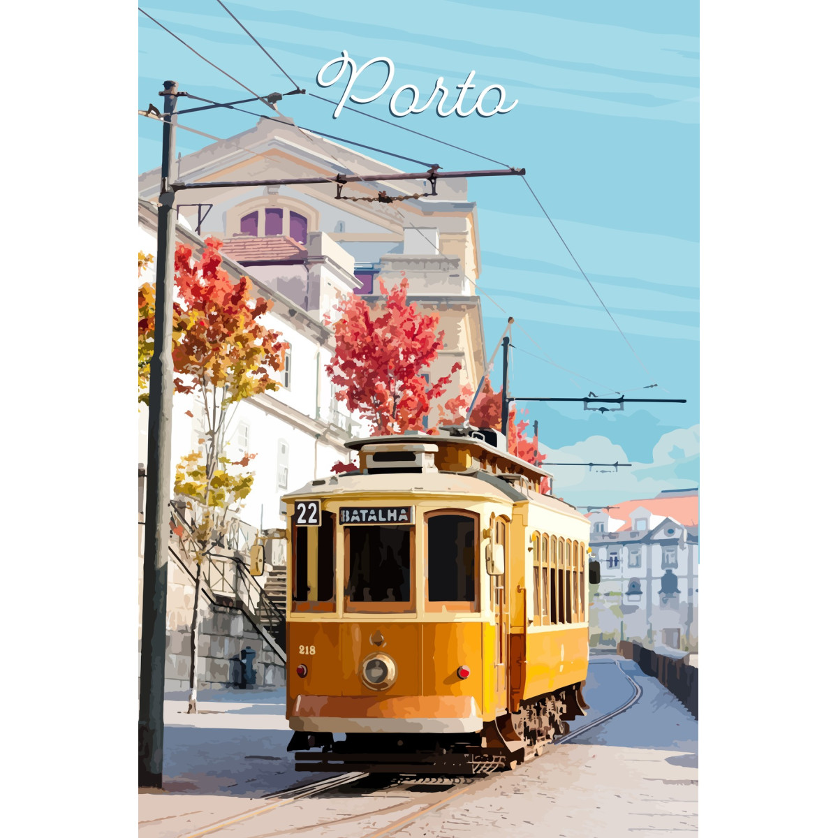 tableau sur toile illustration Electrico do Porto 45 x 65 cm tableau sur toile illustration Electrico do Porto 45 x 65 cm