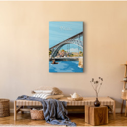 tableau sur toile illustration Ponte do Porto 45 x 65 cm en ambiance