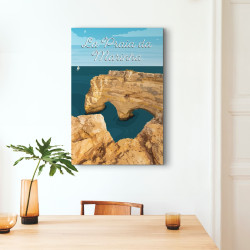 tableau sur toile illustration Praia de Marinha 45 x 65 cm en ambiance