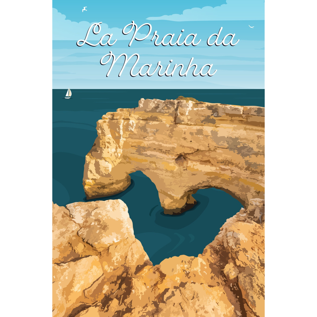 tableau sur toile illustration Praia de Marinha 45 x 65 cm tableau sur toile illustration Praia de Marinha 45 x 65 cm