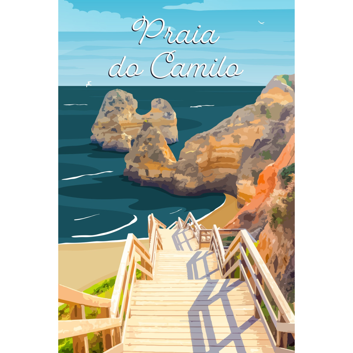 tableau sur toile illustration Praia de Camilo 45 x 65 cm tableau sur toile illustration Praia de Camilo 45 x 65 cm