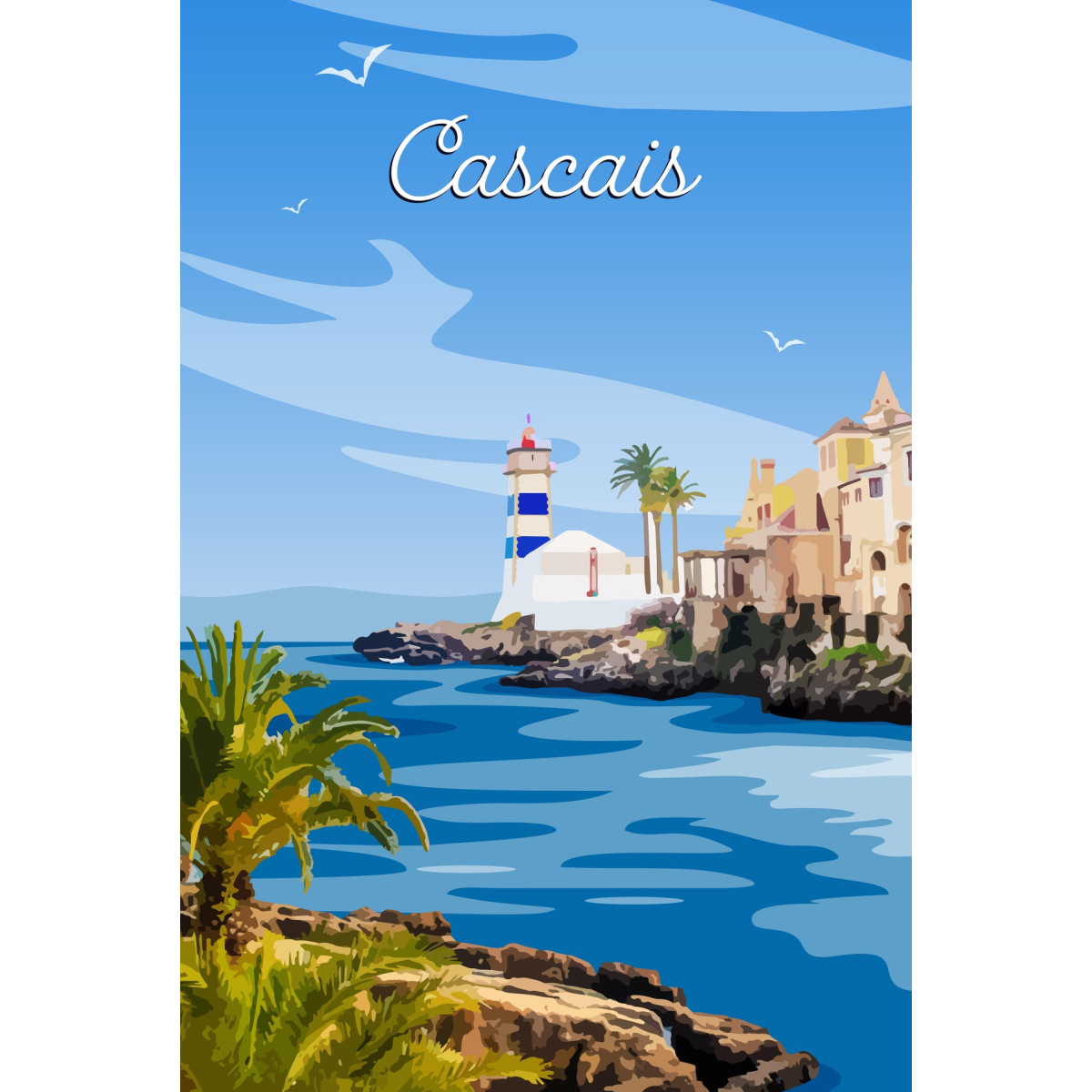 tableau sur toile illustration Cascais 45 x 65 cm tableau sur toile illustration Cascais 45 x 65 cm