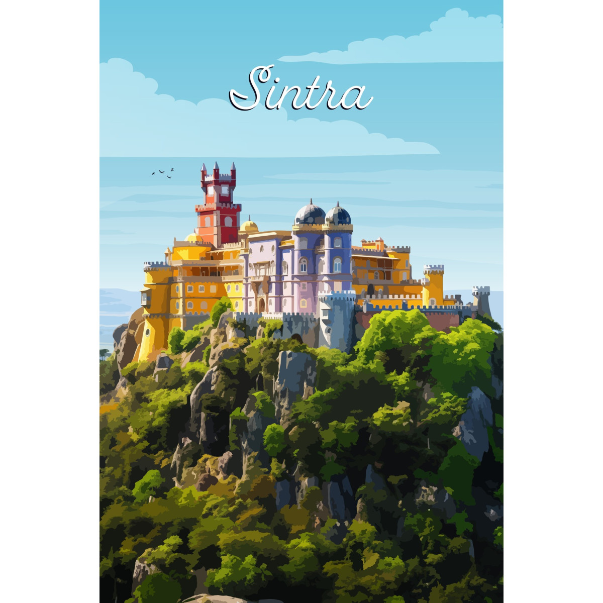 tableau sur toile illustration Sintra 45 x 65 cm