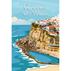 tableau sur toile illustration Azenhas do Mar 45 x 65 cm
