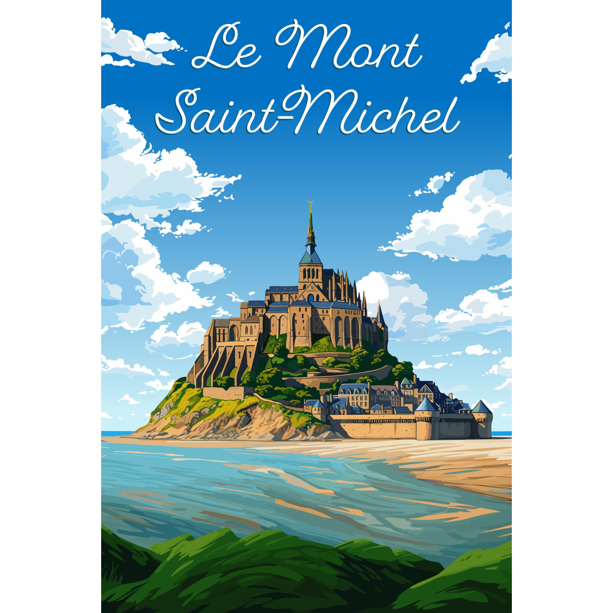 Tableau mural illustration Mont Saint-Michel Tableau mural illustration Mont Saint-Michel