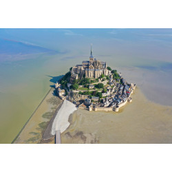 Tableau sur toile Mont Saint-Michel vue de haut 65x97 cm