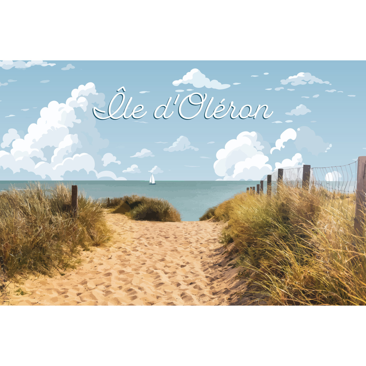 Tableau mural illustration Plage Oléron Tableau mural illustration Plage Oléron
