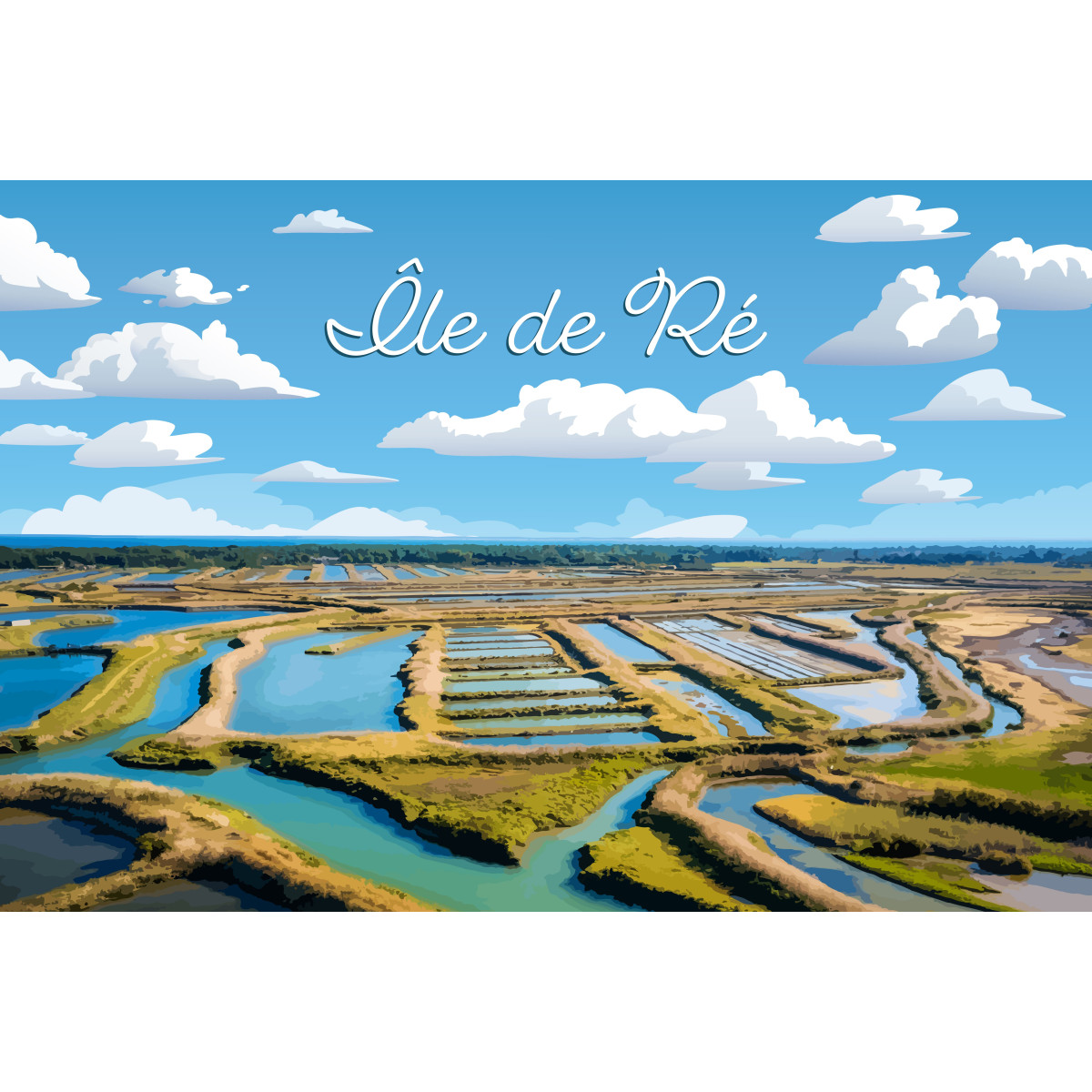 Tableau mural illustration Marais Salant Tableau mural illustration Marais Salant