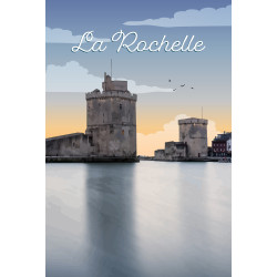 Tableau mural illustration Port La Rochelle